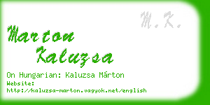 marton kaluzsa business card